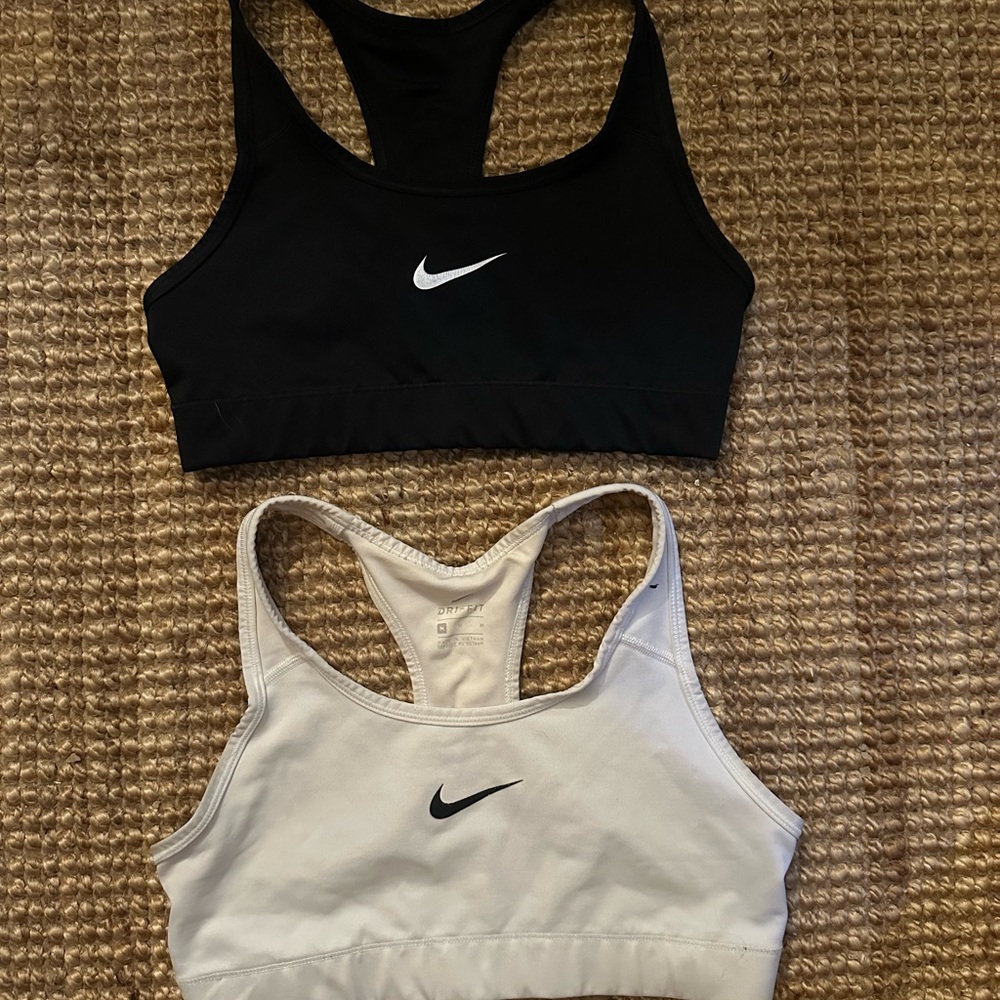 Nike Sports Bra Bundle – Black & White Dri-Fit, Size Small